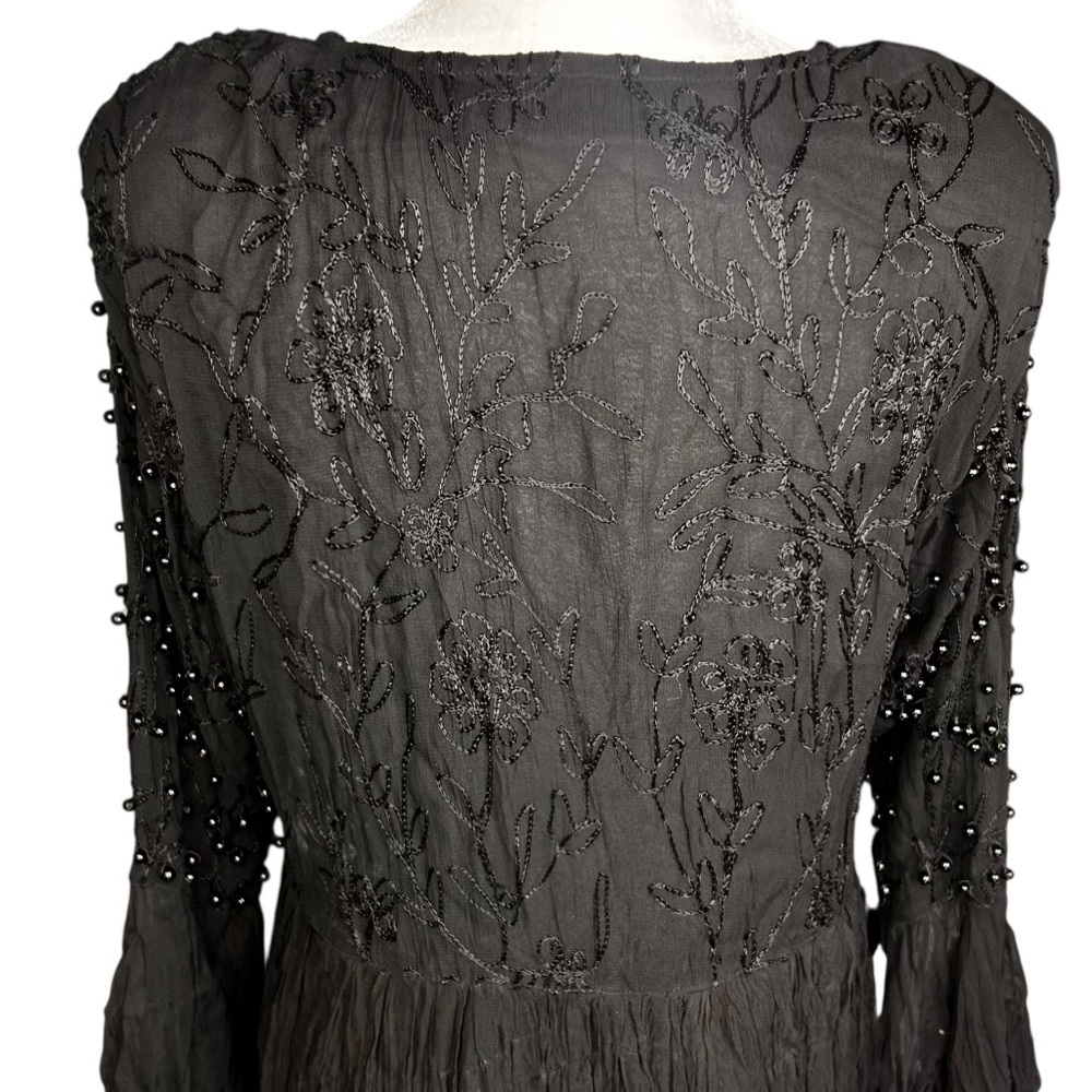 80's Jakelin Maxi Dress S FLAWS Witchy Whimsygoth Goth Fairy Grunge Thrashed - Picture 8 of 16